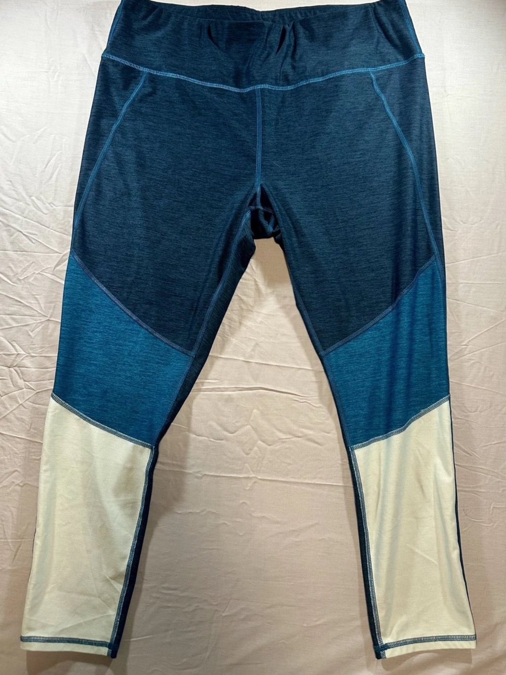 Athletic Works Men's Colorblock Joggers - Navy, Teal & Cream